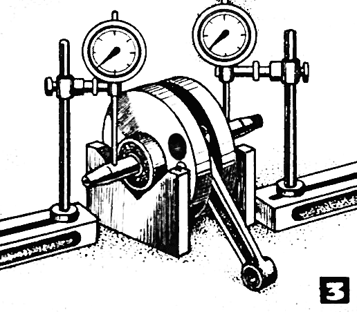 Рис. 3. Центрирование коленчатого вала - коленвала