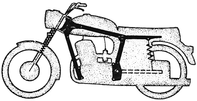 Рис. 3. Открытая рама — позволяет несколько снизить вес мотоцикла
