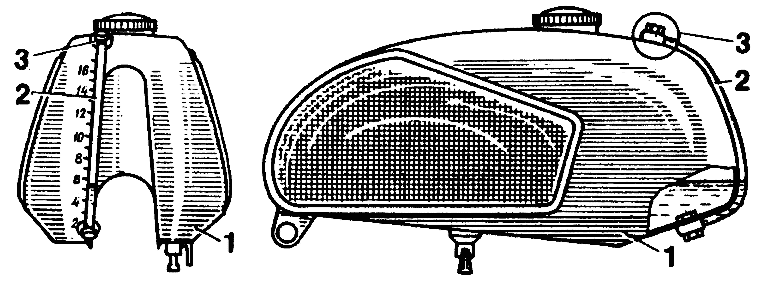 Топливный бак с мерной трубкой