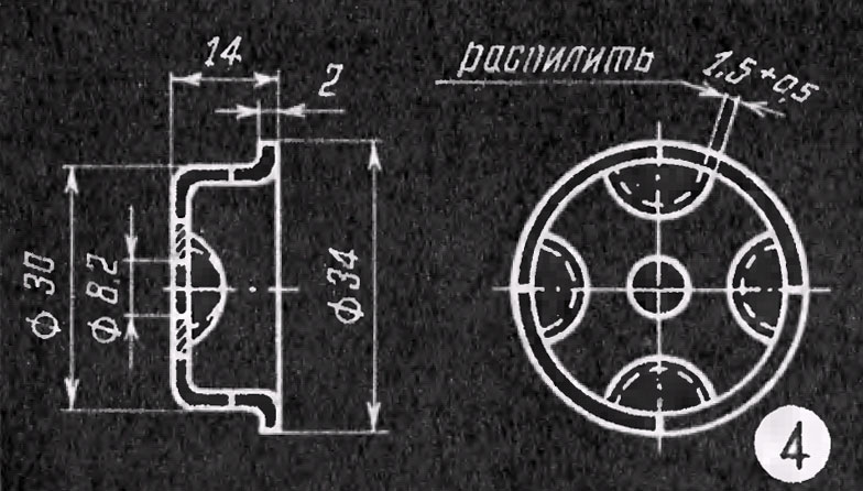 Рис. 4. Переделка наконечника в хвостовике глушителя