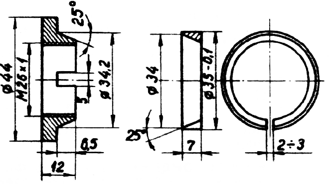 Рис. 1. Гайка (слева) и кольцо.