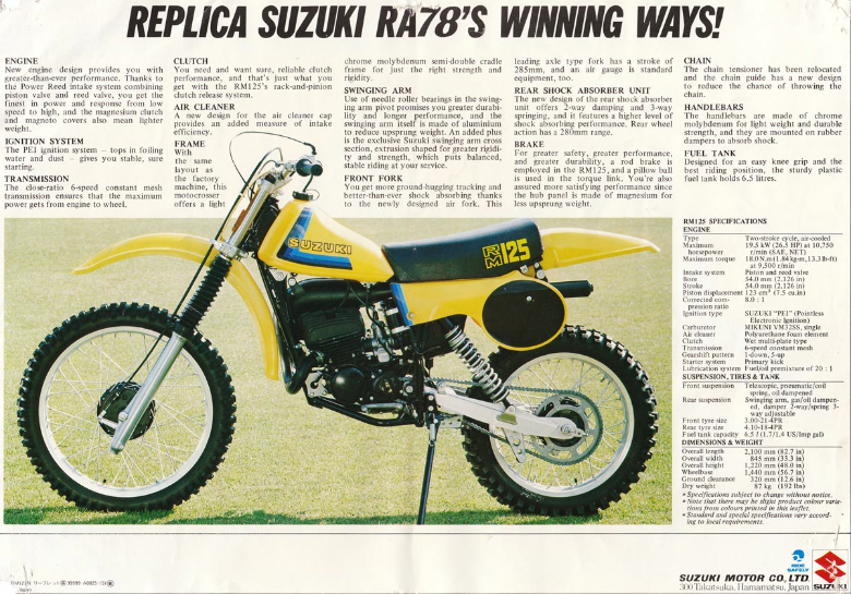 Мотоцикл Suzuki RM 125 1979