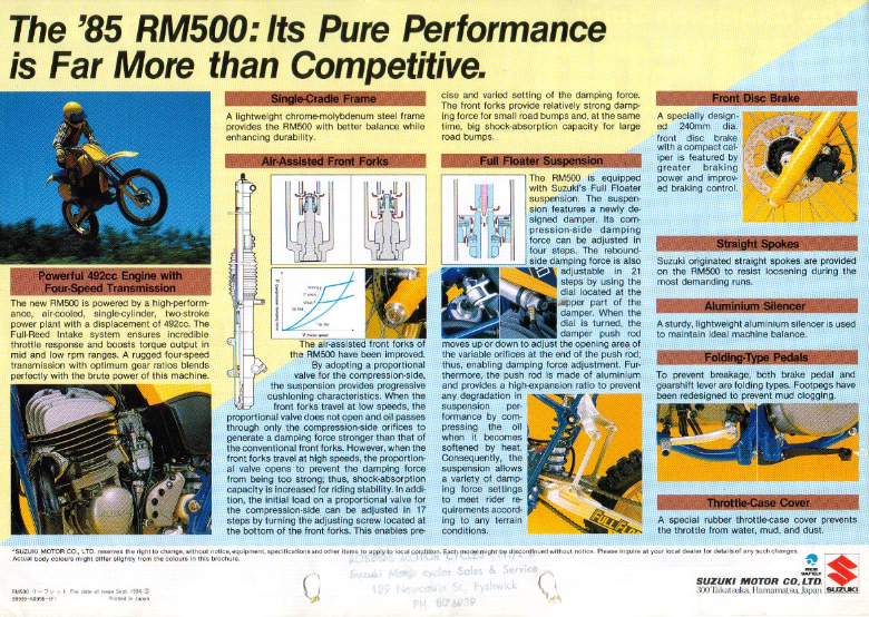 Мотоцикл Suzuki RM 500 1985