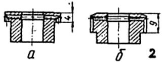 Направляющая втулка штока гидроамортизатора: а — модели Ковровец-175В; б — модели Восход
